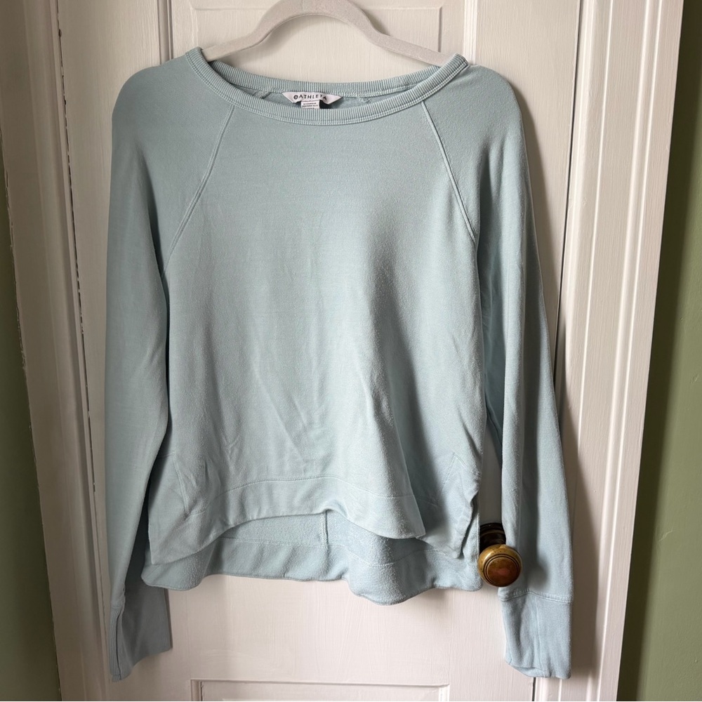 Athleta Pale Green Scoop-Neck Pullover Sweatshirt Women’s Size Small